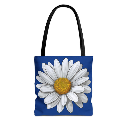 Daisy Tote Bag - White Floral Design Summer Fashion Accessory