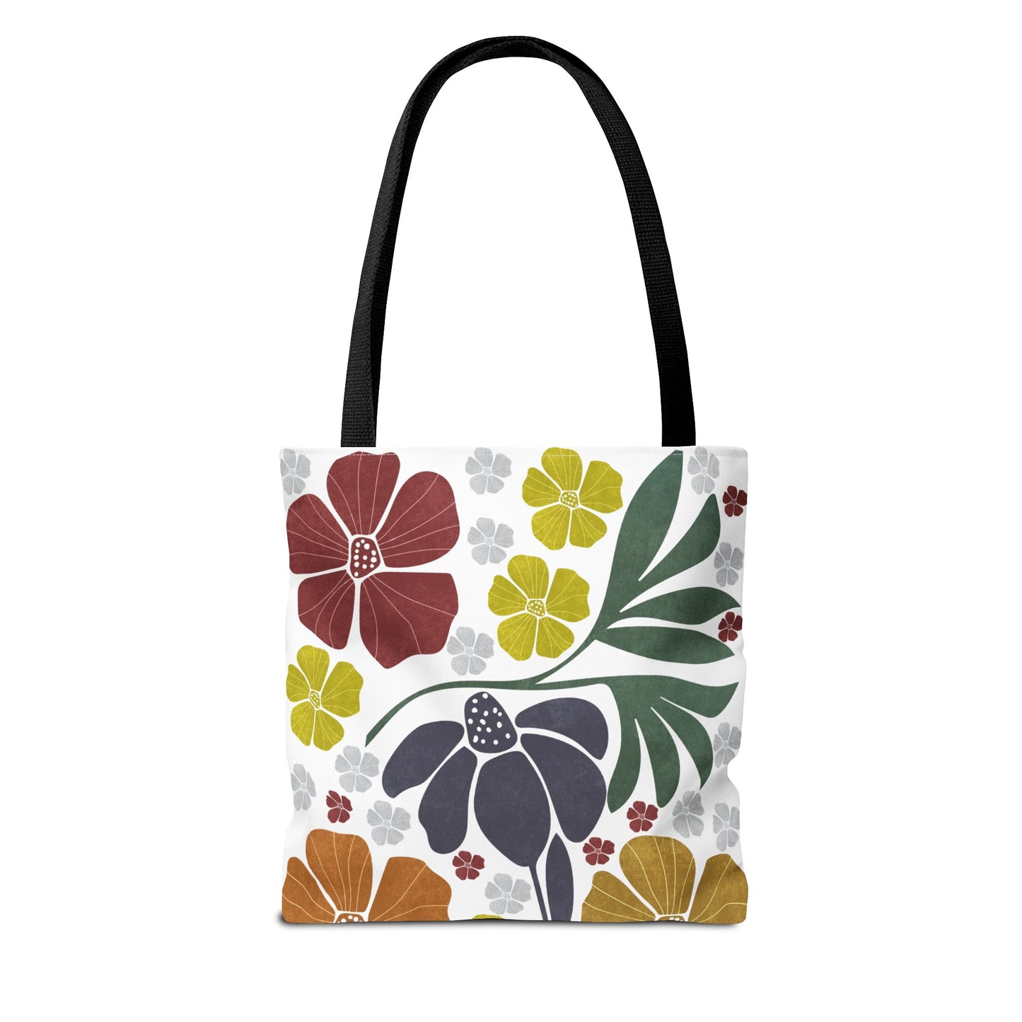 Boho Flowers Tote Bag - Retro Vintage Style