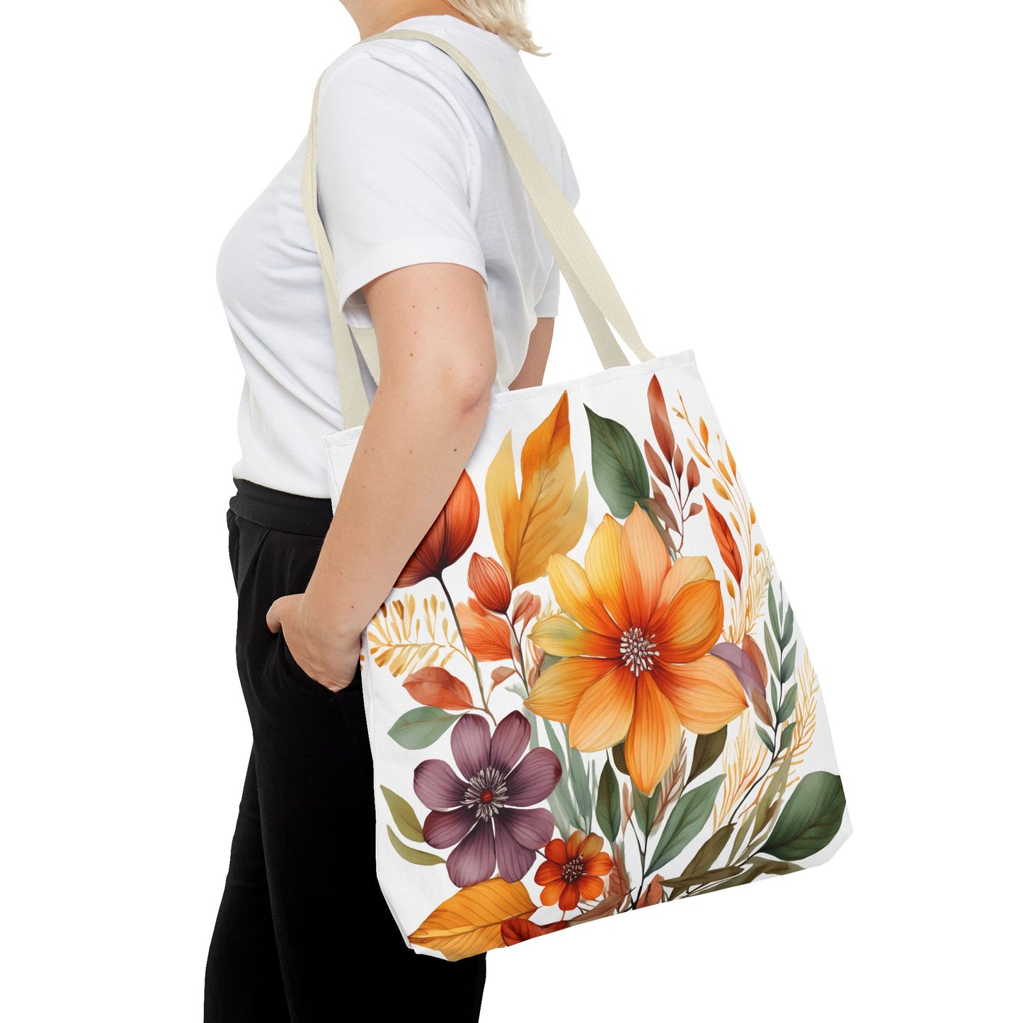 Boho Flowers 2 Tote Bag - Retro Vintage Style