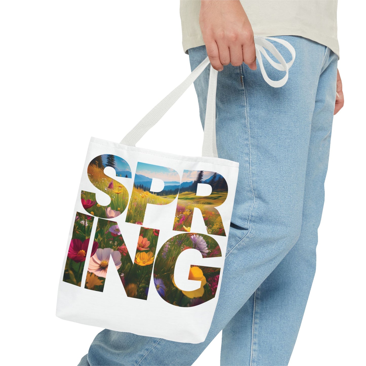 Spring Tote Bag - Spring Meadow Flower Design