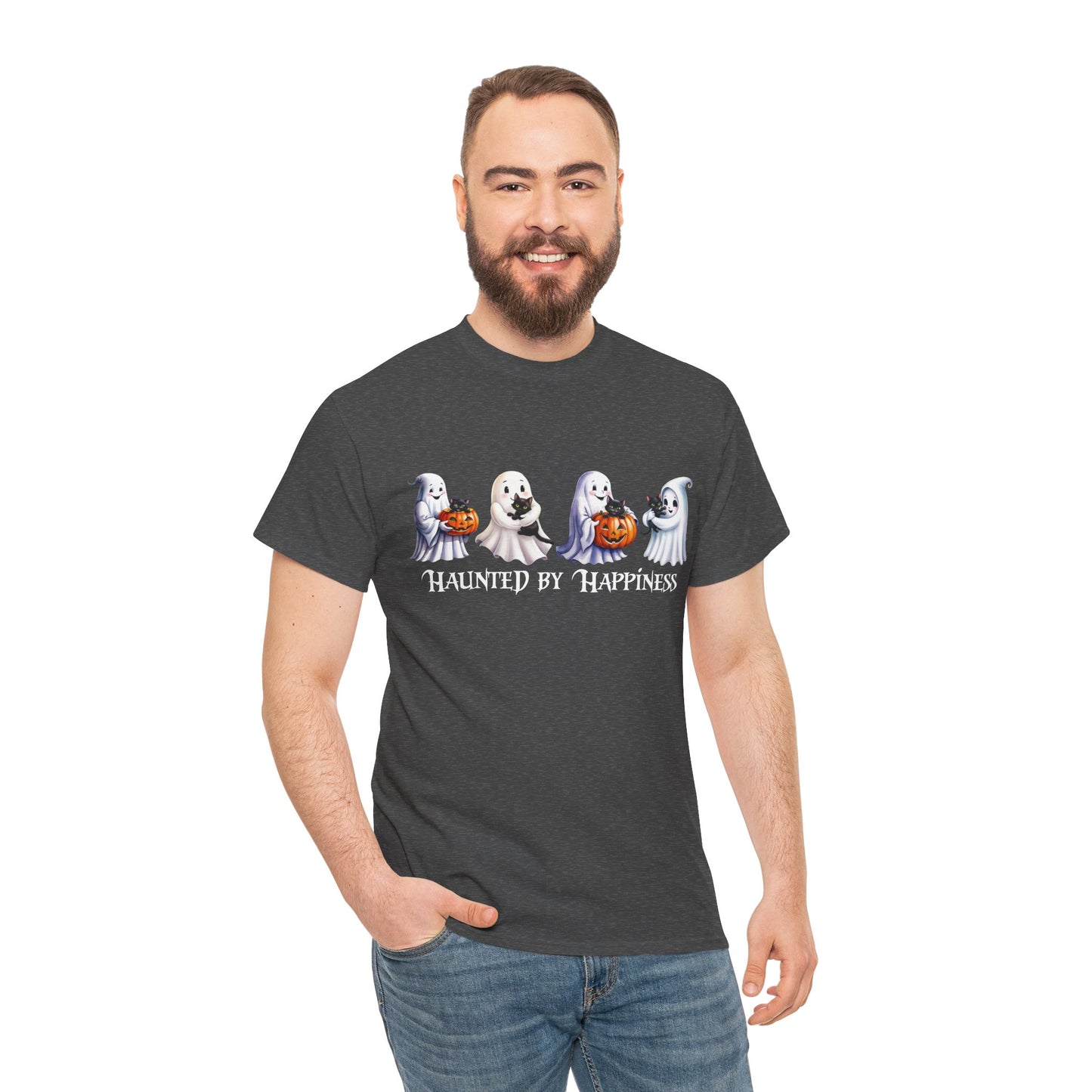 👻 Haunted by Happiness: Ghosts of Joy and Candy - Halloween Ghosts Unisex Heavy Cotton Tee, Spooky Shirt, Fall Fashion, Halloween Costume, Cat Lovers Gift, Trick or Treat T-shirt, Cute [...]