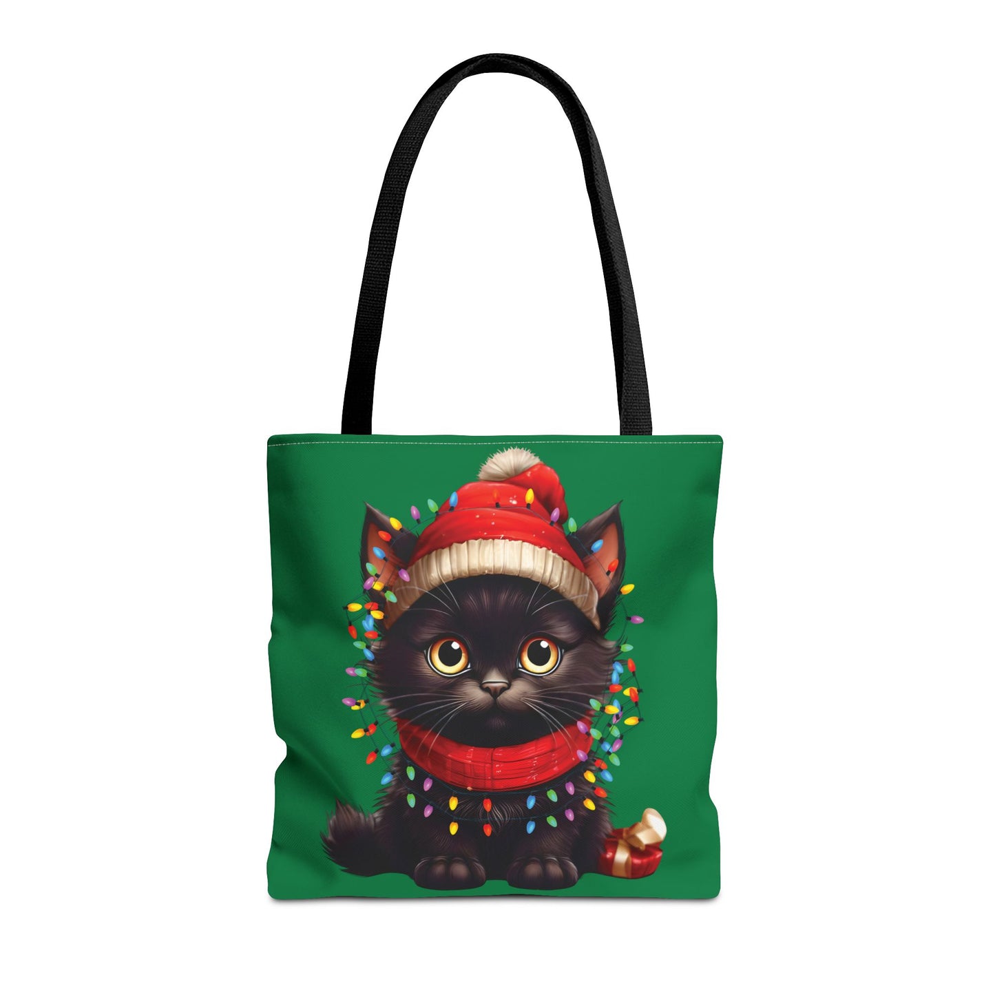 Whimsical Cat Tote Bag - Holiday Gift, Cute Cat Lover, Eco-Friendly Shopping Bag, Christmas Tote, Seasonal Accessories