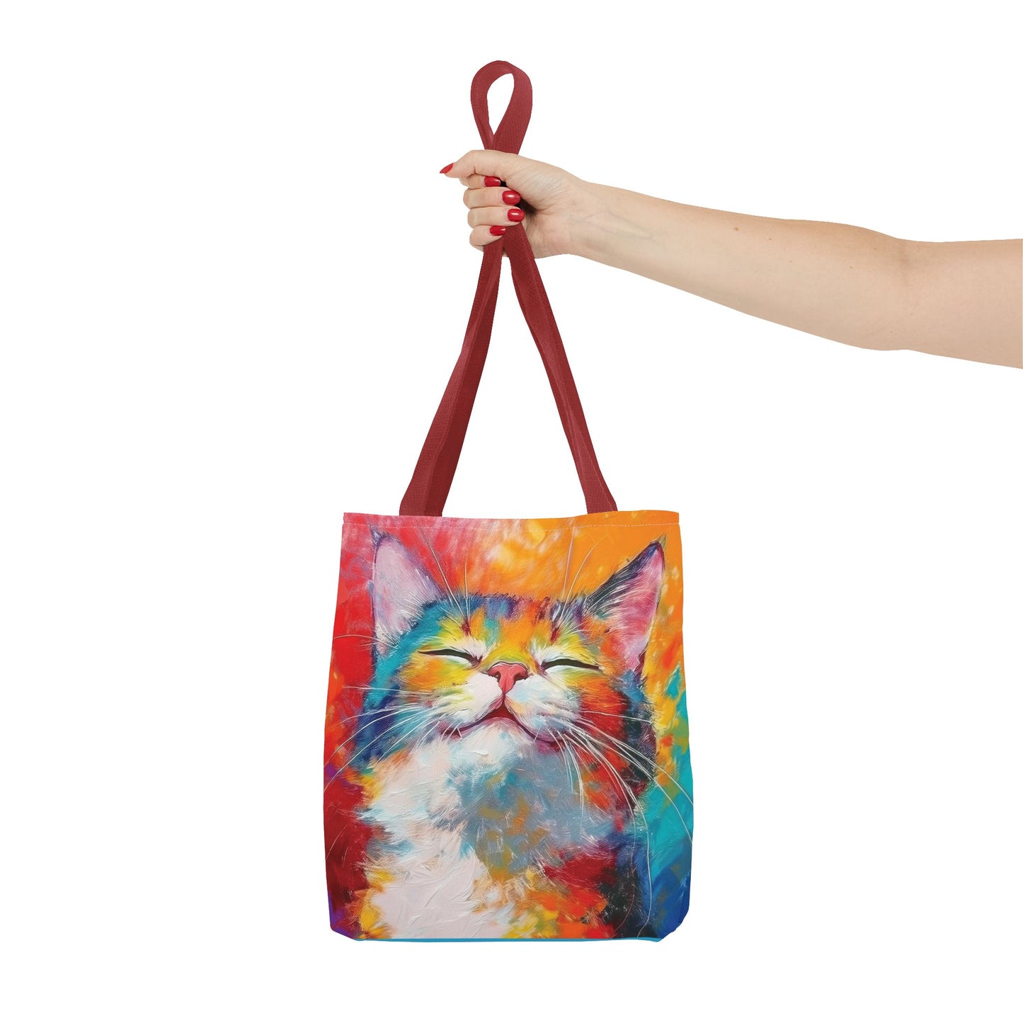 Colorful Cat Tote Bag: Pawsitive Vibes