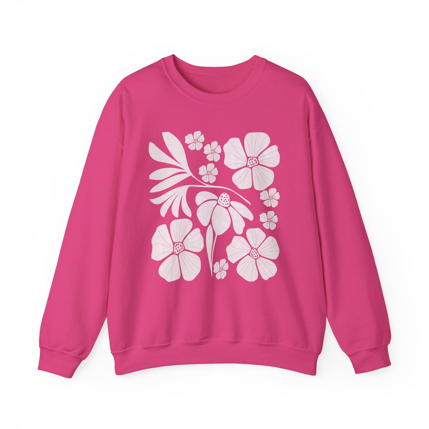Floral Boho style Minimalist Unisex Crewneck Sweatshirt - Cozy Comfort for All Occasions