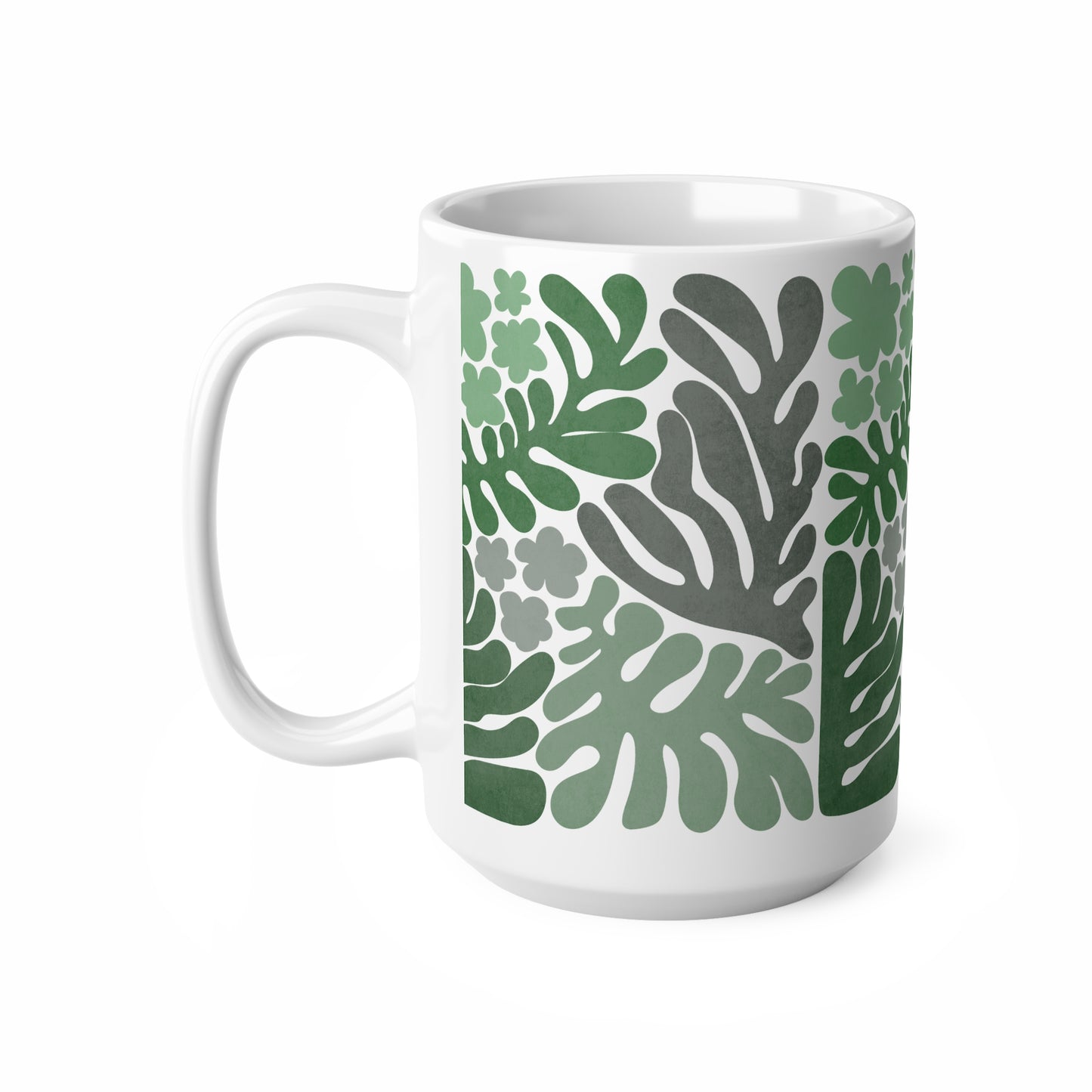 Mug -  Boho, Retro Leaf Ceramic Coffee Cups, 11oz, 15oz