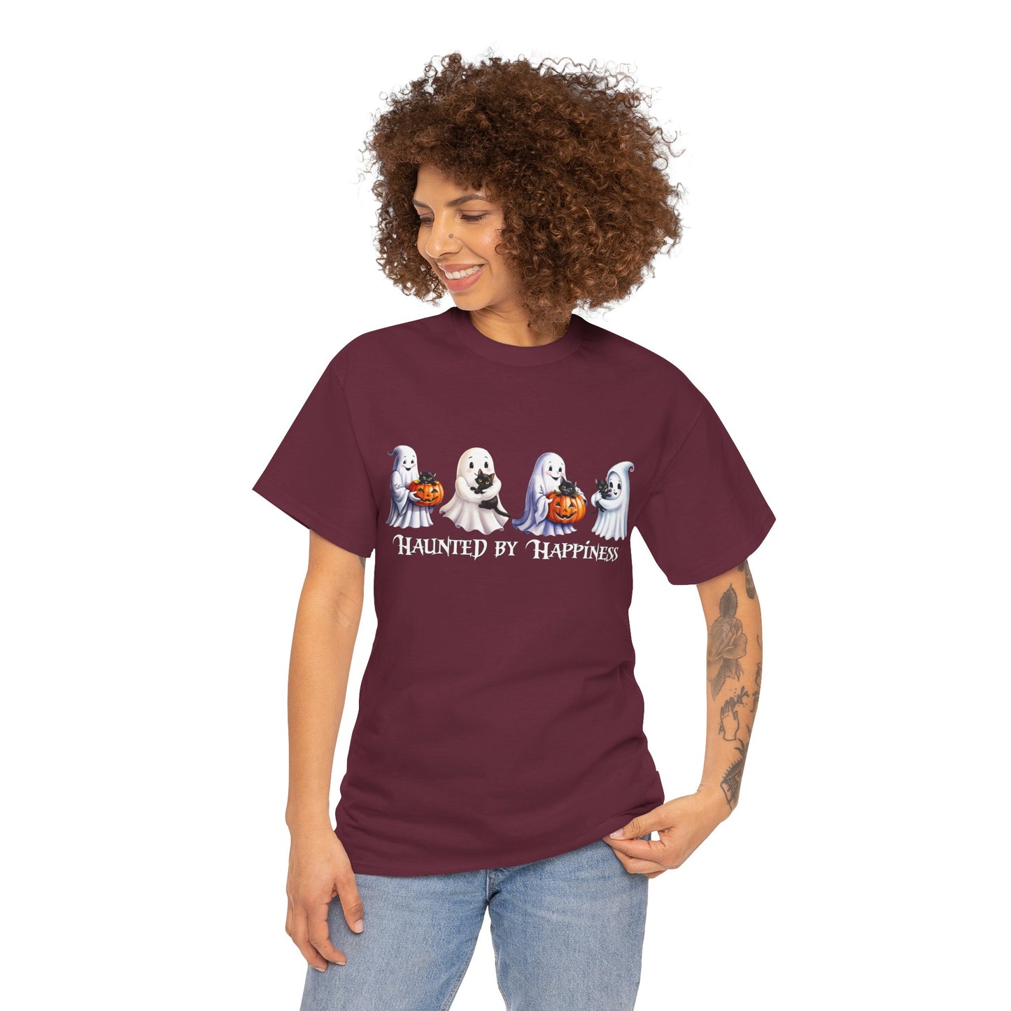 👻 Haunted by Happiness: Ghosts of Joy and Candy - Halloween Ghosts Unisex Heavy Cotton Tee, Spooky Shirt, Fall Fashion, Halloween Costume, Cat Lovers Gift, Trick or Treat T-shirt, Cute [...]