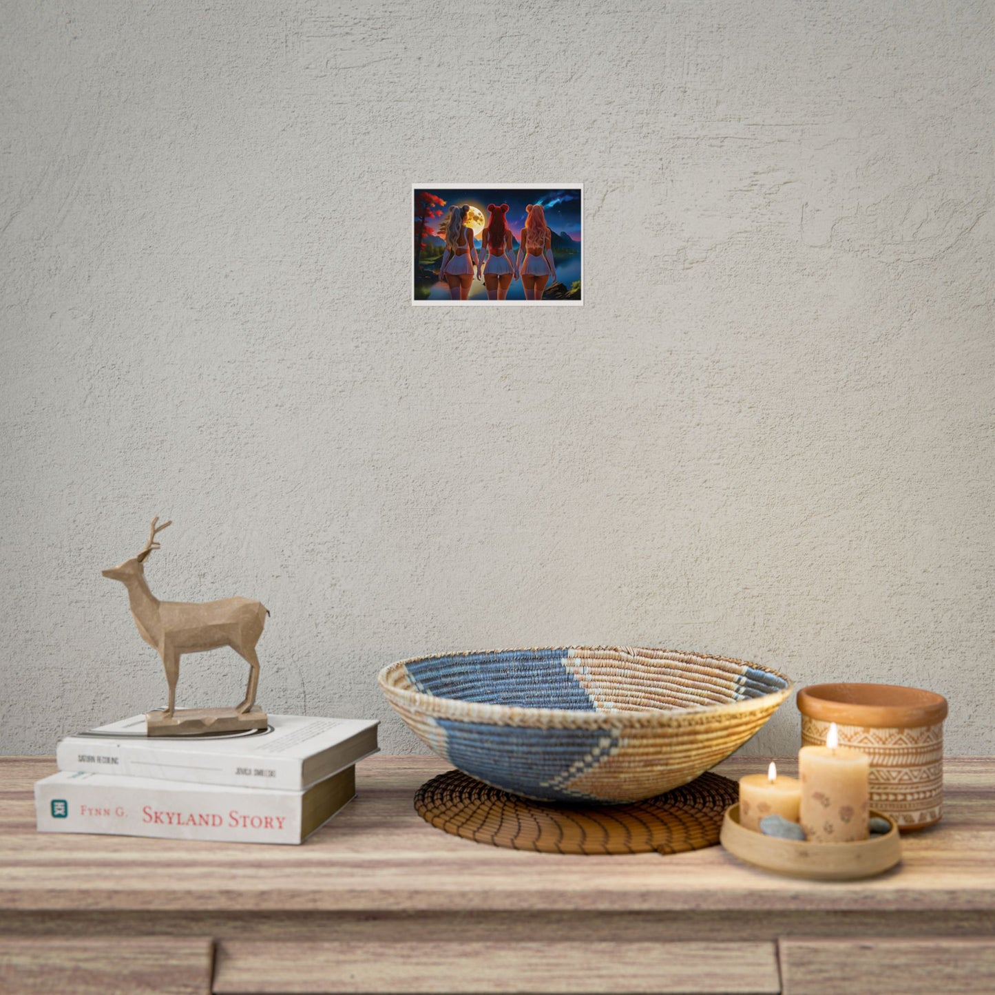 🌌 Moon Sisters: Unity in Light, Magic in Motion - Vibrant Art Rolled Posters, Aesthetic Wall Decor, Anime Inspired Art, Unique Gift, Home Decor, Bedroom Wall Art, Feminine Aesthetic