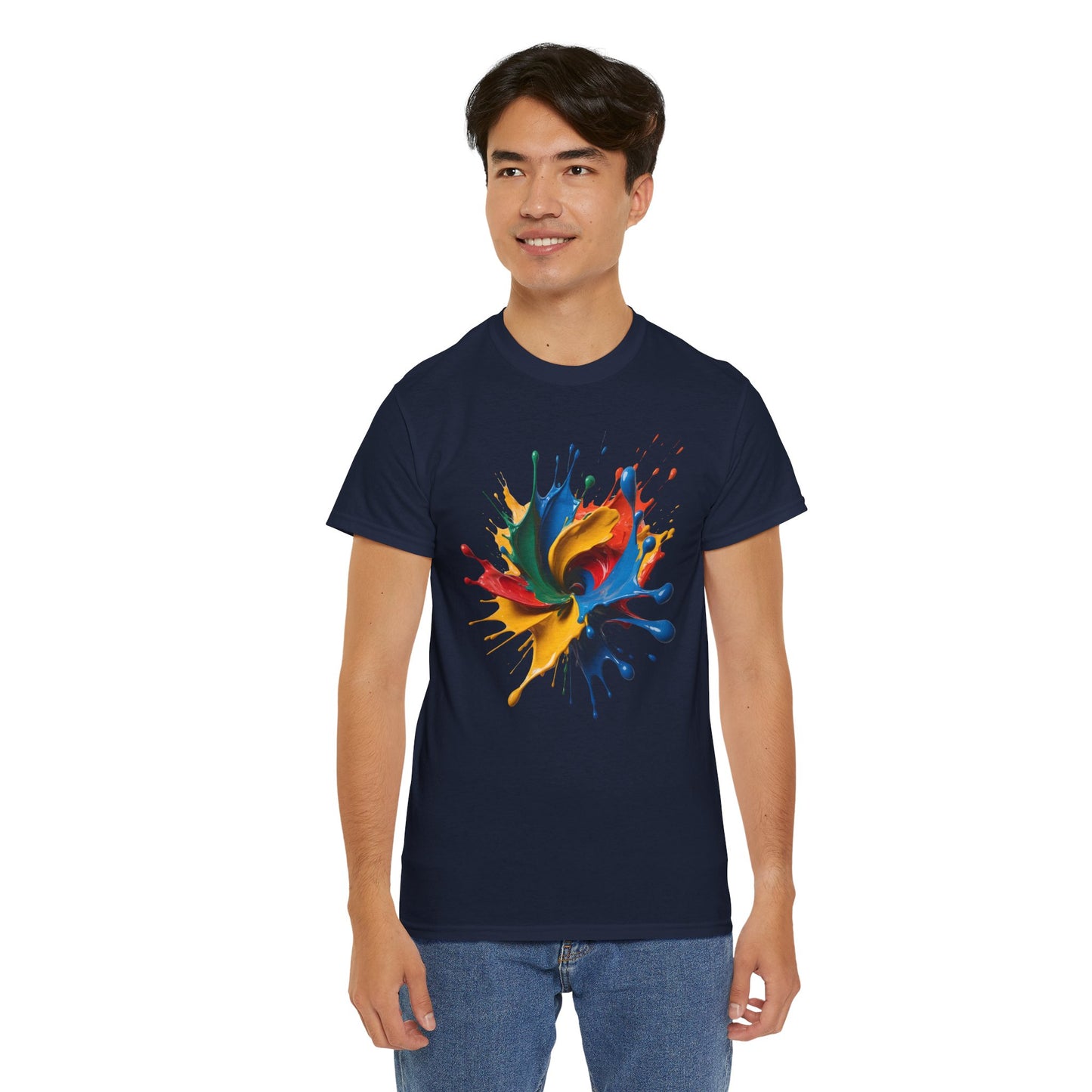 "Oops!" Color Splash Energy – Wear the Art, Feel the Vibe - Colorful Splash Art Unisex Heavy Cotton Tee | Vibrant Graphic T-Shirt, Casual Wear, Gift for Art Lovers, Color Run, Festival Outfit