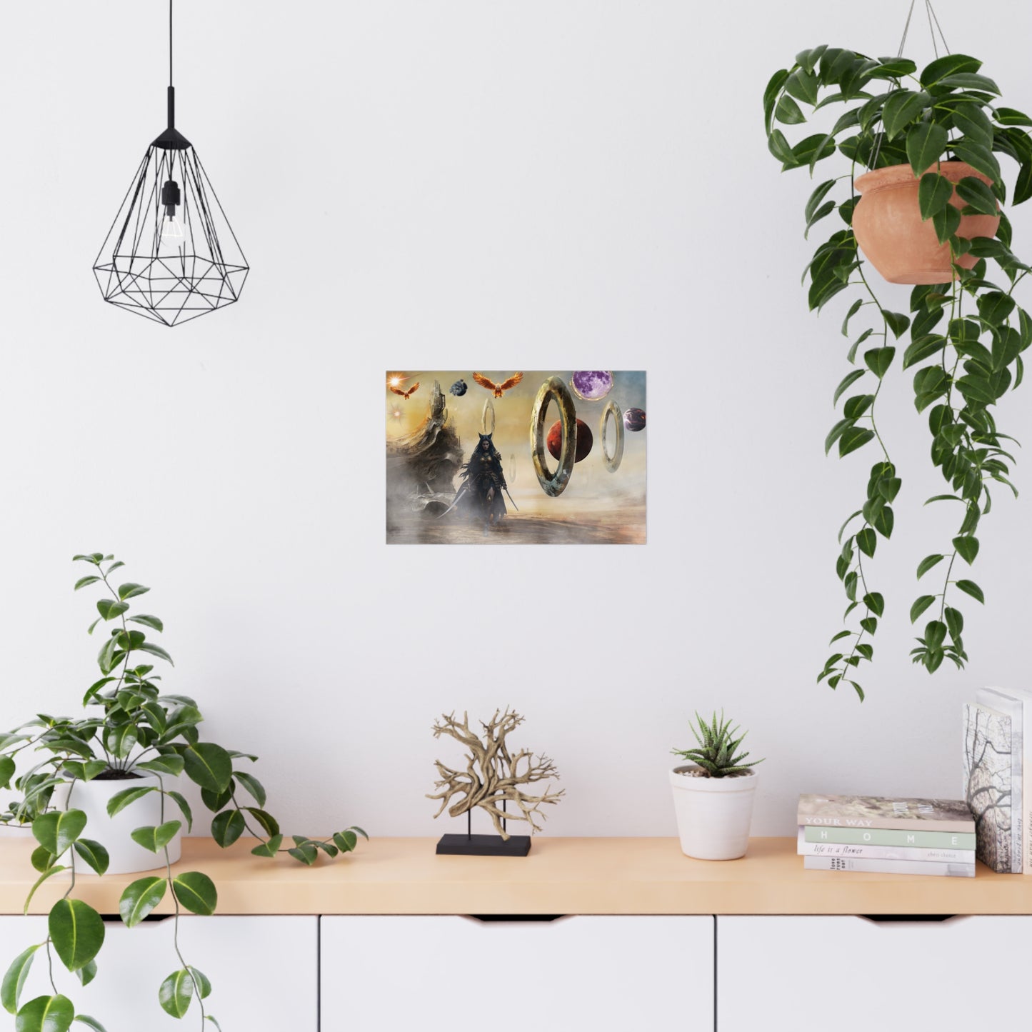 'Warrior Pricess on Alien Planet' - Matte Poster - Cosmic Warrior Art for Home Decor