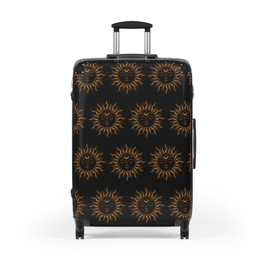 Suitcase Boho Celestial Design Black'n White Travel Bag