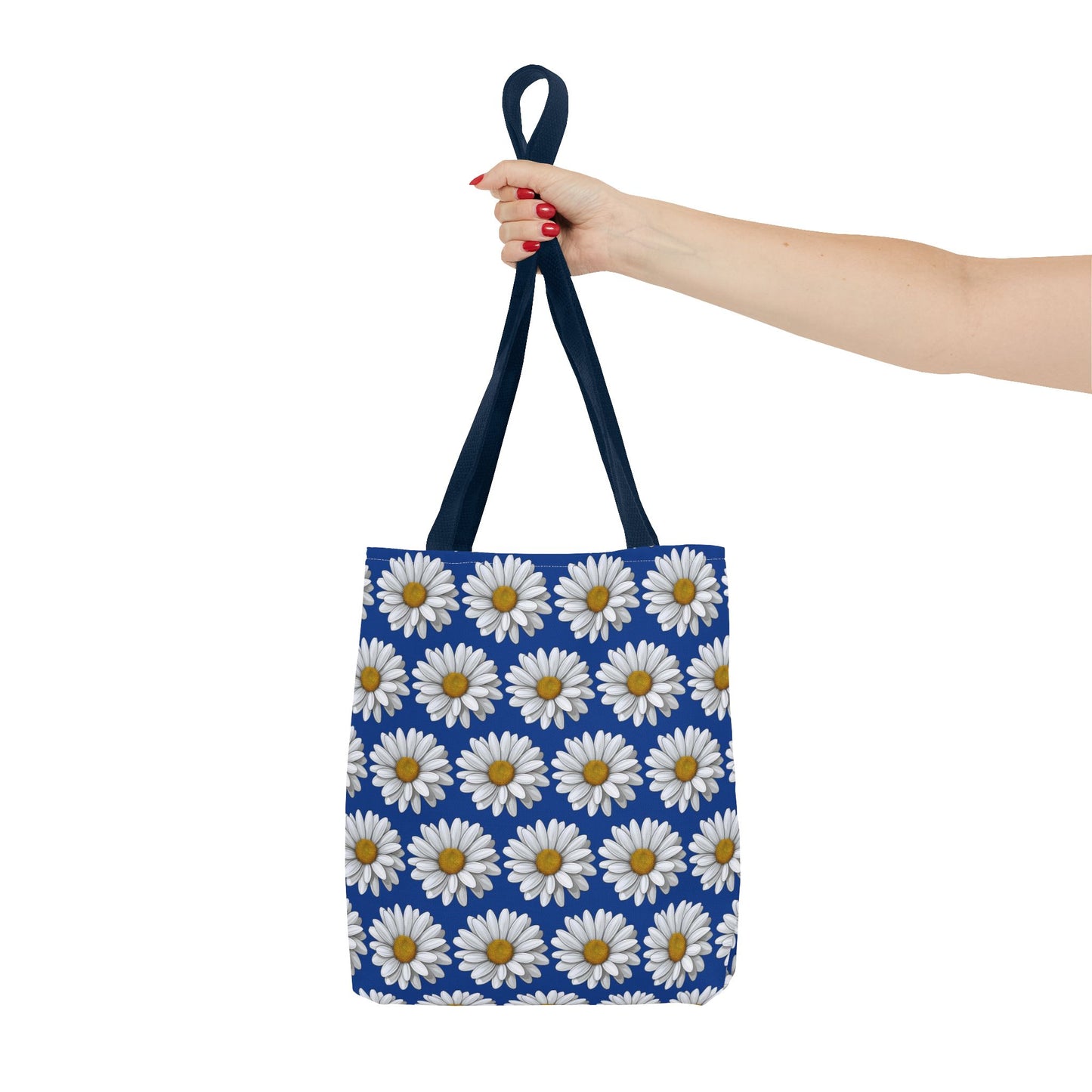 Daisy Tote Bag - White Floral Pattern Summer Fashion Accessory