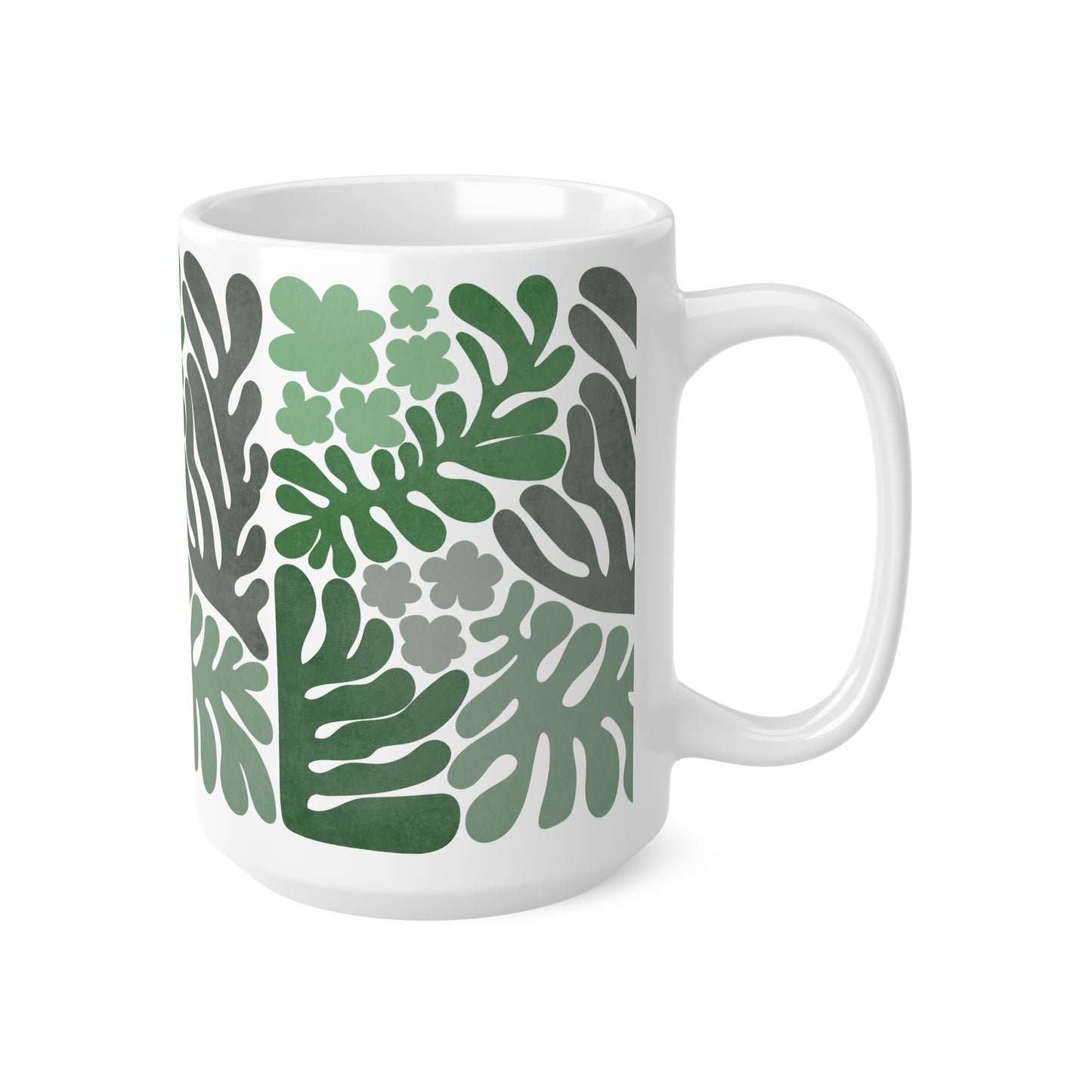 Mug -  Boho, Retro Leaf Ceramic Coffee Cups, 11oz, 15oz