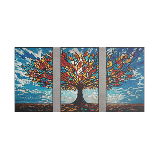 Spirit Tree Awakens – Color, Growth & Magic for Inspired Walls - Stretched Canvas Art: Colorful Stained Glass Tree Wall Decor, Home Art, Nature Inspired, Gift for Tree Lovers, Boho Wall Art