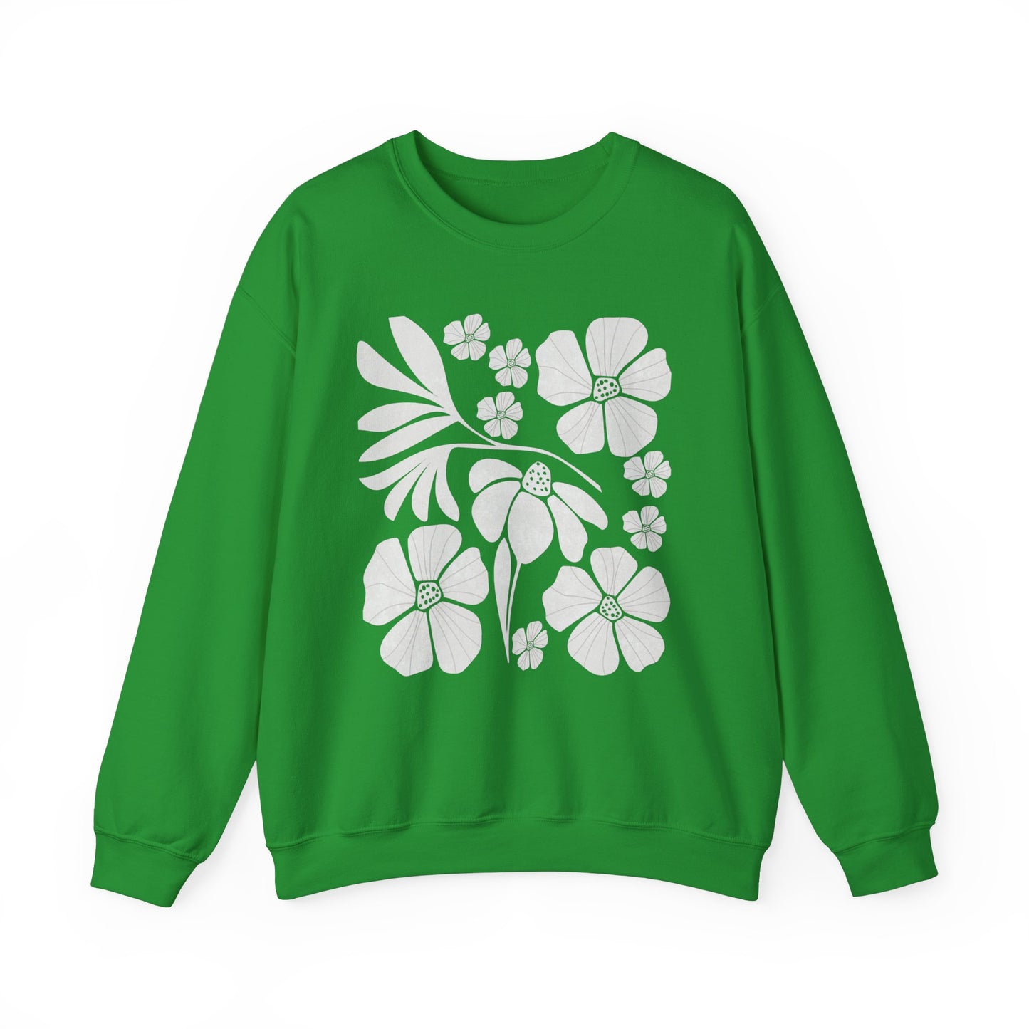 Floral Boho style Minimalist Unisex Crewneck Sweatshirt - Cozy Comfort for All Occasions