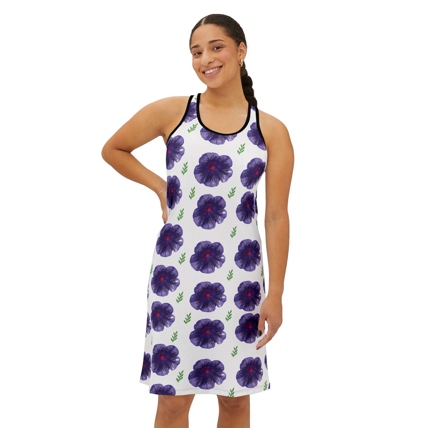 "Petunia" Floral Women's Racerback Dress - Summer Vibes & Comfortable Style