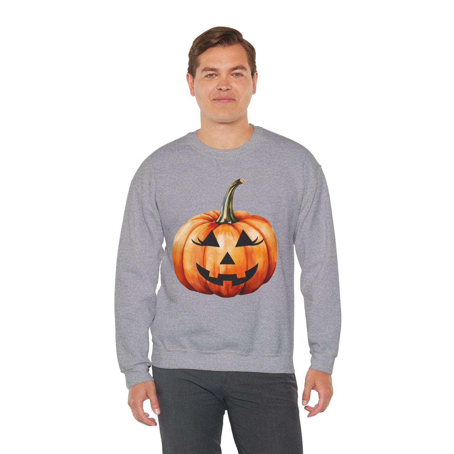 🎃 Embrace Autumn Magic - Pumpkin Bliss Collection for Cozy Season Vibes ✨ - Halloween Pumpkin Crewneck Sweatshirt | Cozy Fall Fashion, Unisex Sweater, Casual Wear, Gift for Halloween Lovers, Autumn Style