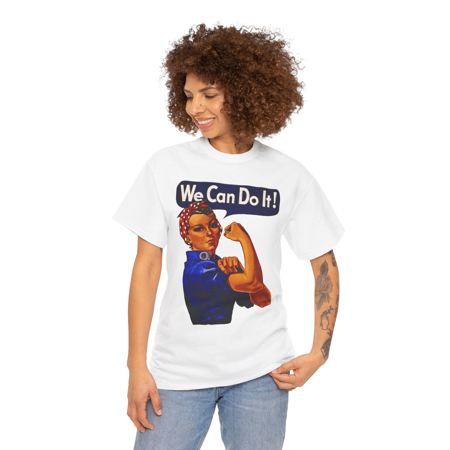 Empowerment Pop Art | Bold "We Can Do It" T-Shirts, Sweatshirts, Mugs & Wall Art for Inspiration - Empowering Unisex Heavy Cotton Tee - We Can Do It! Statement Shirt, Feminist Apparel, Gift for Her, Motivational Tee, Casual Wear