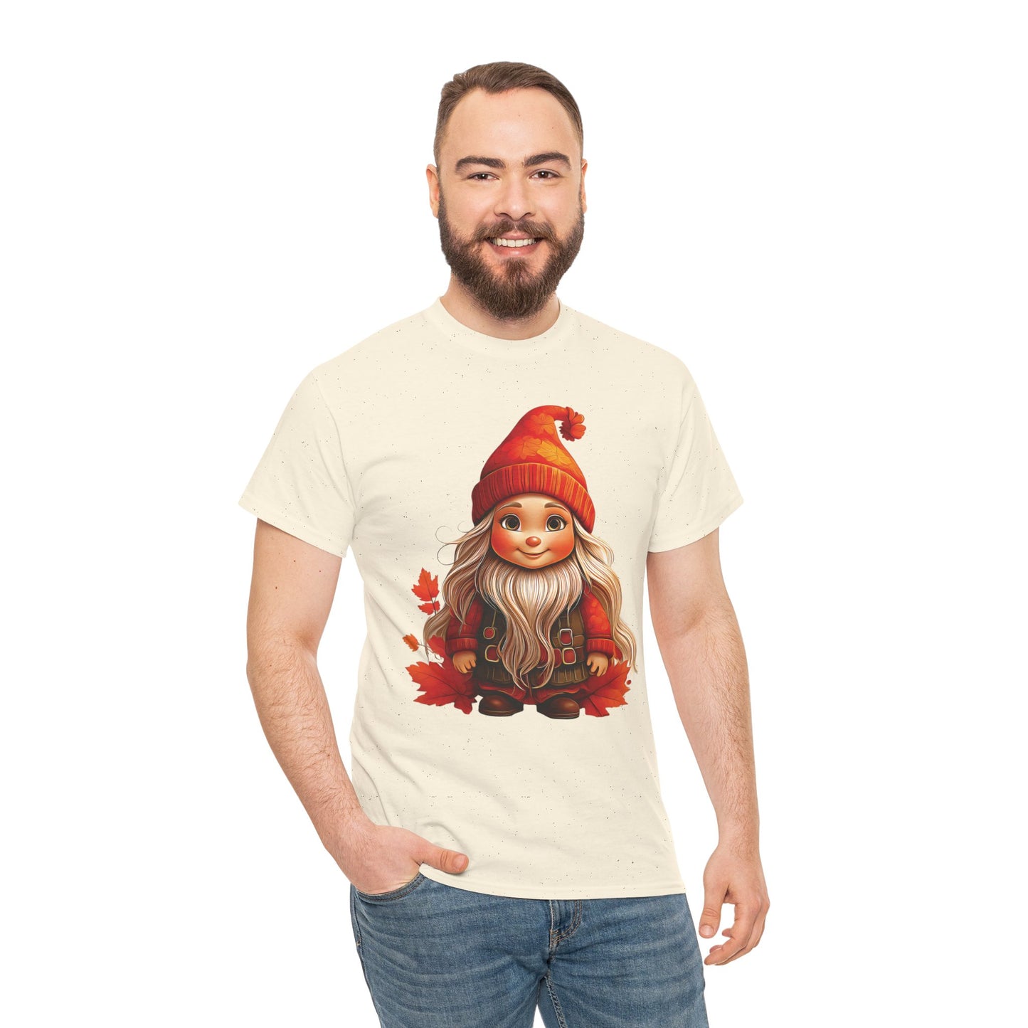Autumn Gnome Magic – Cozy Whimsy in Every Leaf - Autumn-Themed Gnome Tee, Cozy Fall Shirt, Seasonal Apparel for Halloween, Thanksgiving, and Everyday Wear
