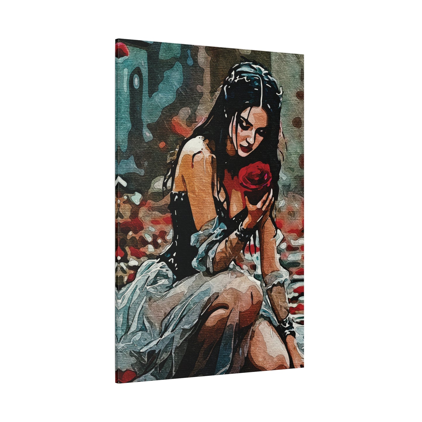🌹 'Rose Reverie: Strength in Stillness' for wall art, mugs and more - Gothic Art Canvas Print
