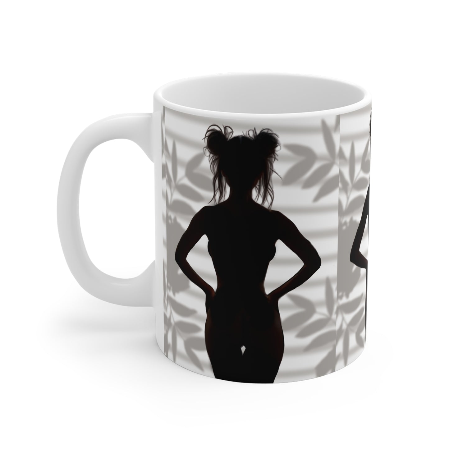 "Roxie" Confident Woman Silhouette Art Print - Empowerment Wall Decor - Silhouette Art Ceramic Mug - Elegant Coffee Cup, Home Decor, Unique Gift, Minimalist Kitchenware, Artsy Mug