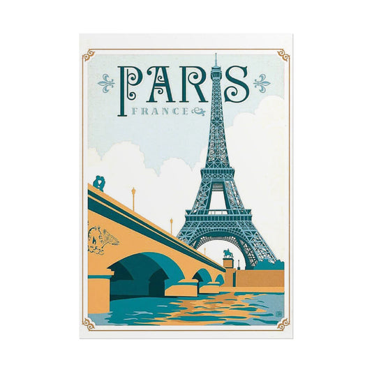 Paris Dreams Come True - Vintage Eiffel Tower Travel Poster - Classic French Art Collection -  Art Print - Vintage Wall Decor, Travel Poster, Home Office Wall Art, Gift for Travelers, French Decor