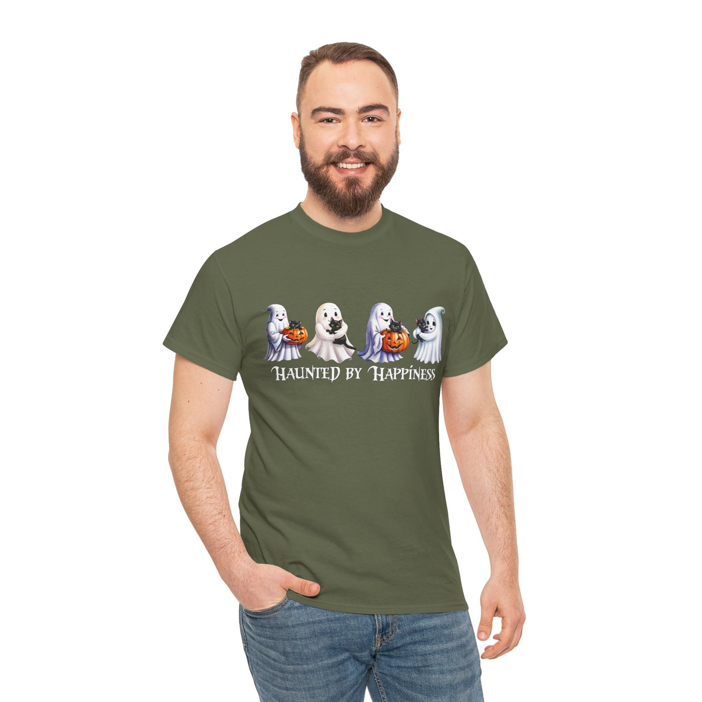 👻 Haunted by Happiness: Ghosts of Joy and Candy - Halloween Ghosts Unisex Heavy Cotton Tee, Spooky Shirt, Fall Fashion, Halloween Costume, Cat Lovers Gift, Trick or Treat T-shirt, Cute [...]