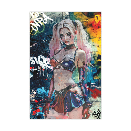 Angie Q – Urban Rebel Soul in Neon Grit and Fierce Confidence - Vibrant Matte Posters, Wall Art, Room Decor, Gift for Art Lovers, Urban Aesthetic, Graffiti Art Prints