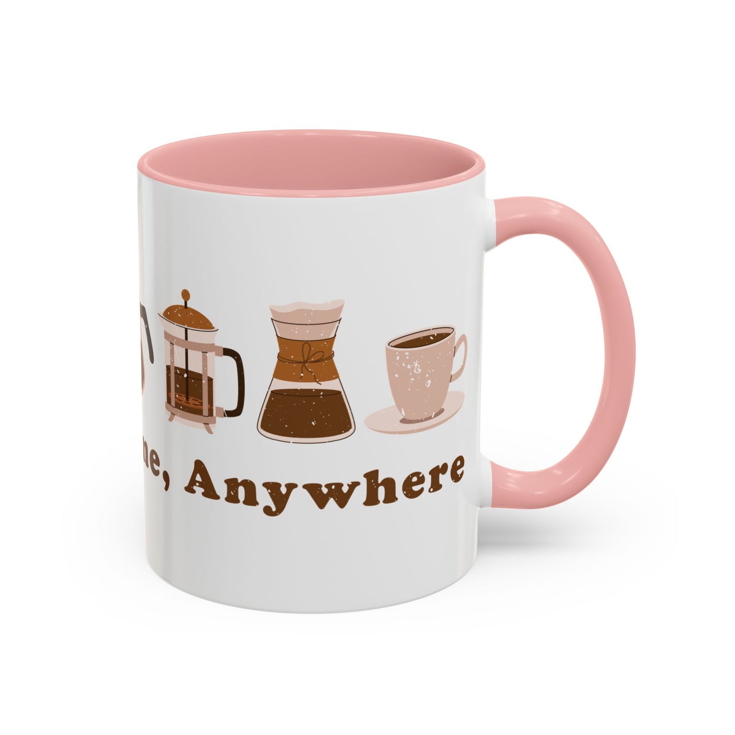 Mug - Coffee Anytime, Anywhere - Retro, vintage Accent Coffee Mug (11oz)