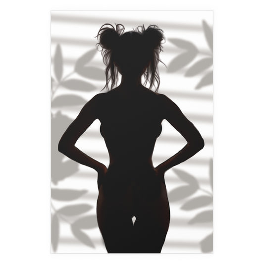 "Roxie" Confident Woman Silhouette Art Print - Empowerment Wall Decor - Silhouette Poster
