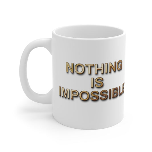 'Nothing Is Impossible' – Bold Gold Motivation for Everyday Warriors - Inspirational Ceramic Coffee Cups - Motivational Mug, Gift for Coffee Lovers, Office Decor, 11oz & 15oz
