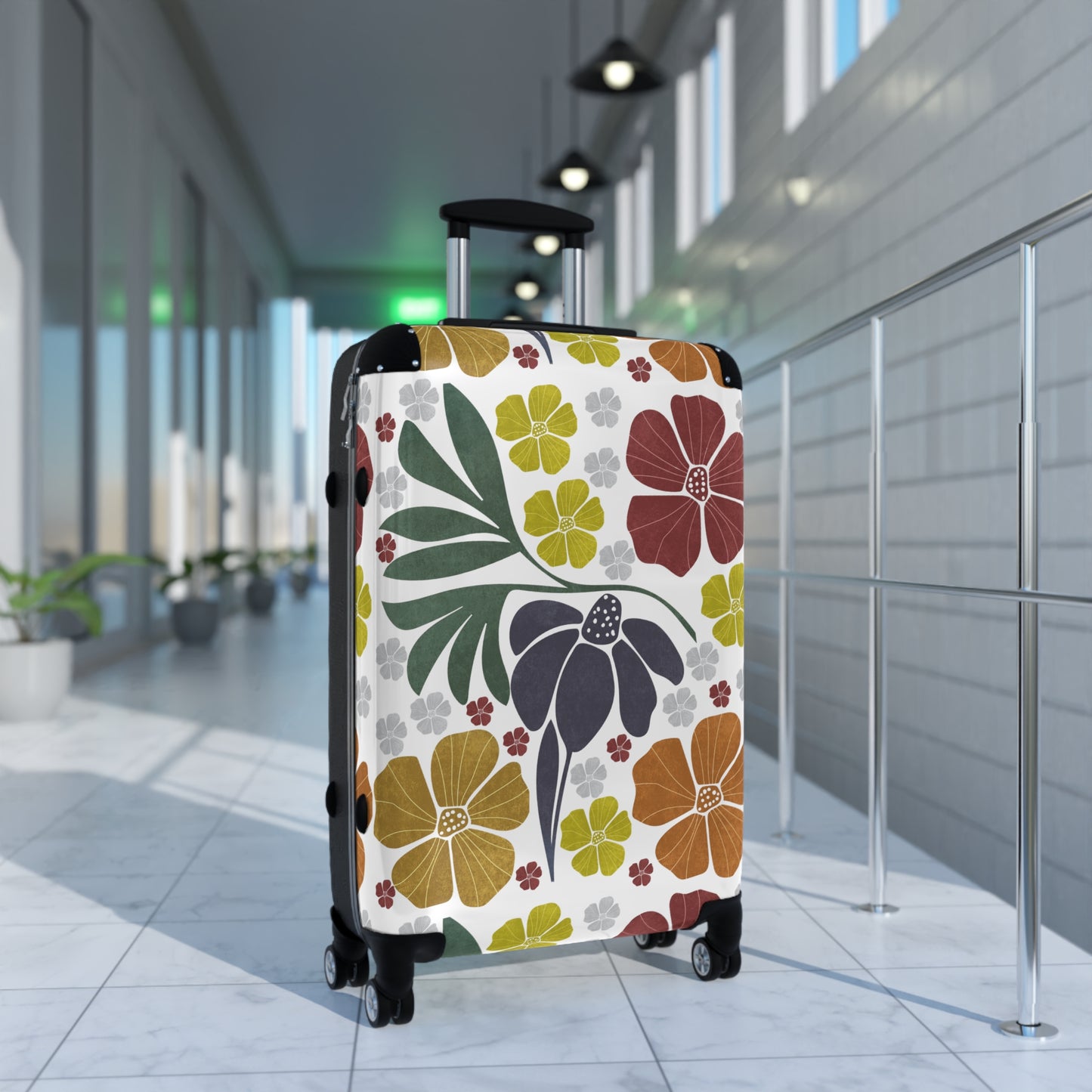 Suitcase Boho Floral Design Travel Bag