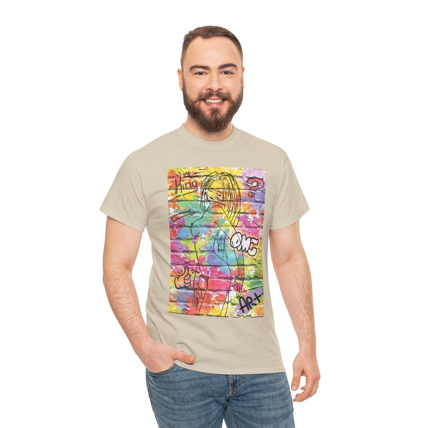 Vibrant Graffiti Muse – Bold Pop Art of Color, Confidence, and Free-Spirited Urban Expression - Colorful Artistic Unisex Tee, Vibrant Cotton T-Shirt for Art Lovers, Unique Casual Wear, Gift for Friends, Summer Fashion