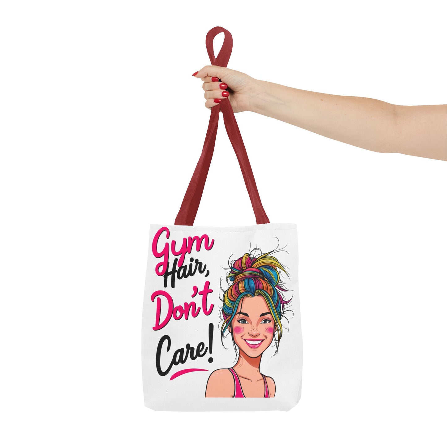 Fun Gym Tote Bag - 'Gym Hair, Don't Care!' - Perfect for Fitness Enthusiasts