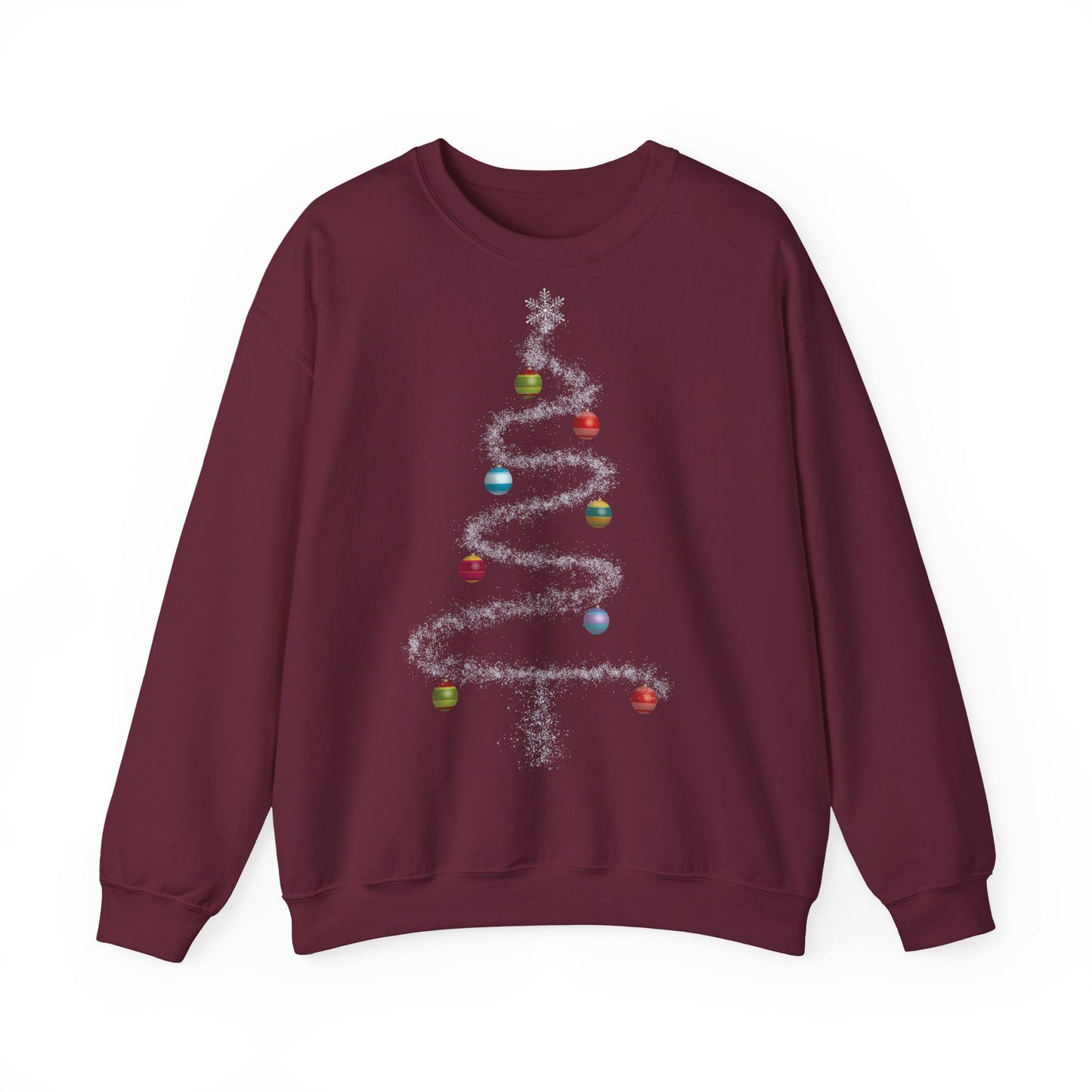 Cosmic Christmas: Where Stardust Dreams Become Holiday Magic - Christmas Tree Sweatshirt - Cozy Unisex Crewneck for Holiday Cheer