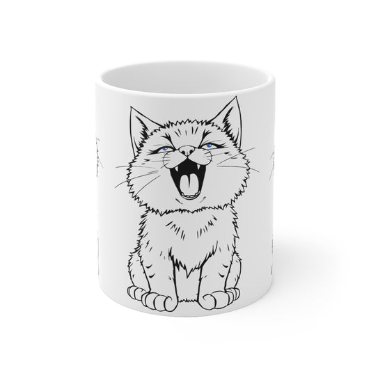 Cute Cat Ceramic Mug, Fun Coffee Cup for Animal Lovers, Cat Lover Gift, Personalized Mug for Pet Owners, Cat-Themed Kitchen Decor
