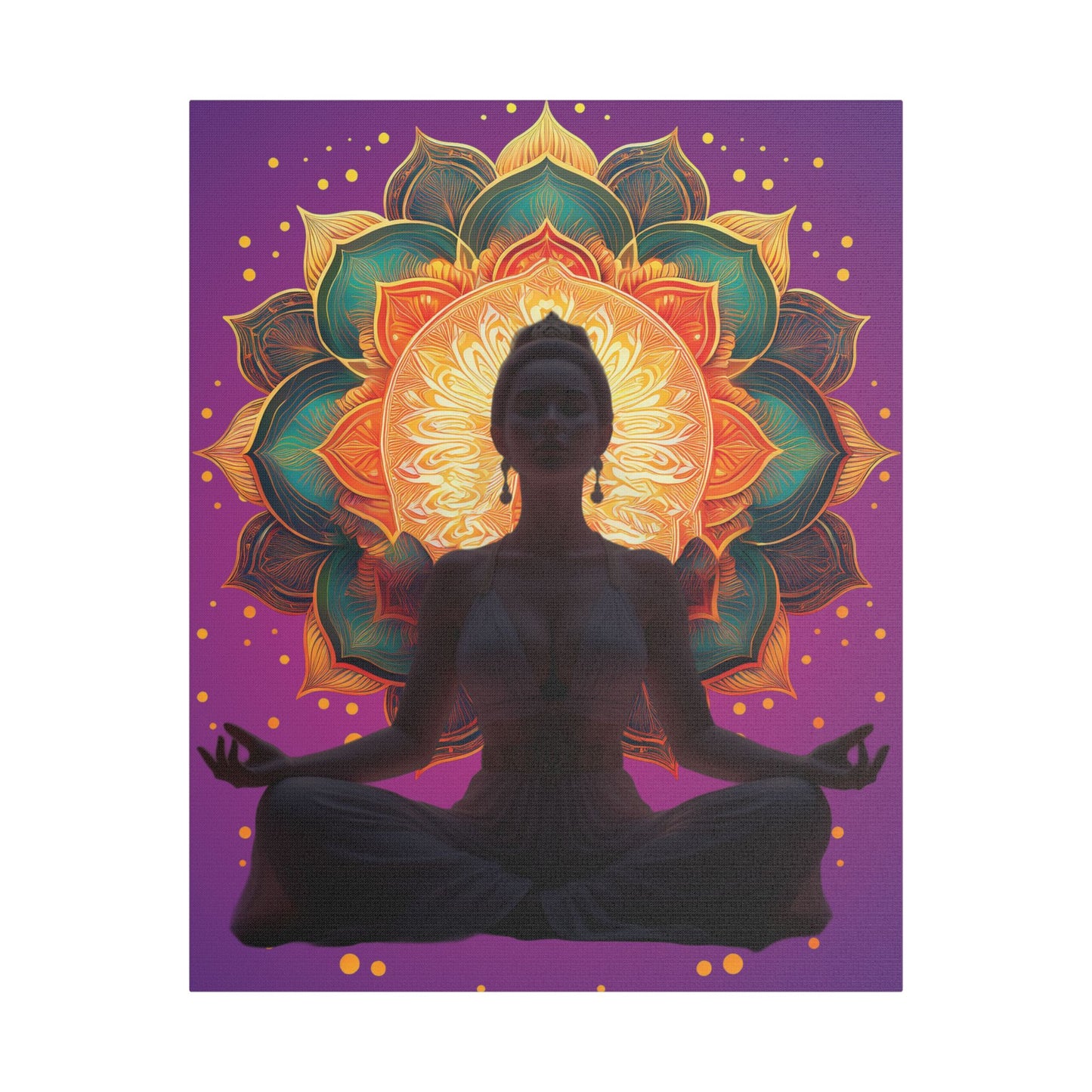 Meditation Canvas Art Print, Spiritual Wall Decor, Yoga Decor, Mindfulness Gift, Bohemian Art, Lotus Flower Canvas