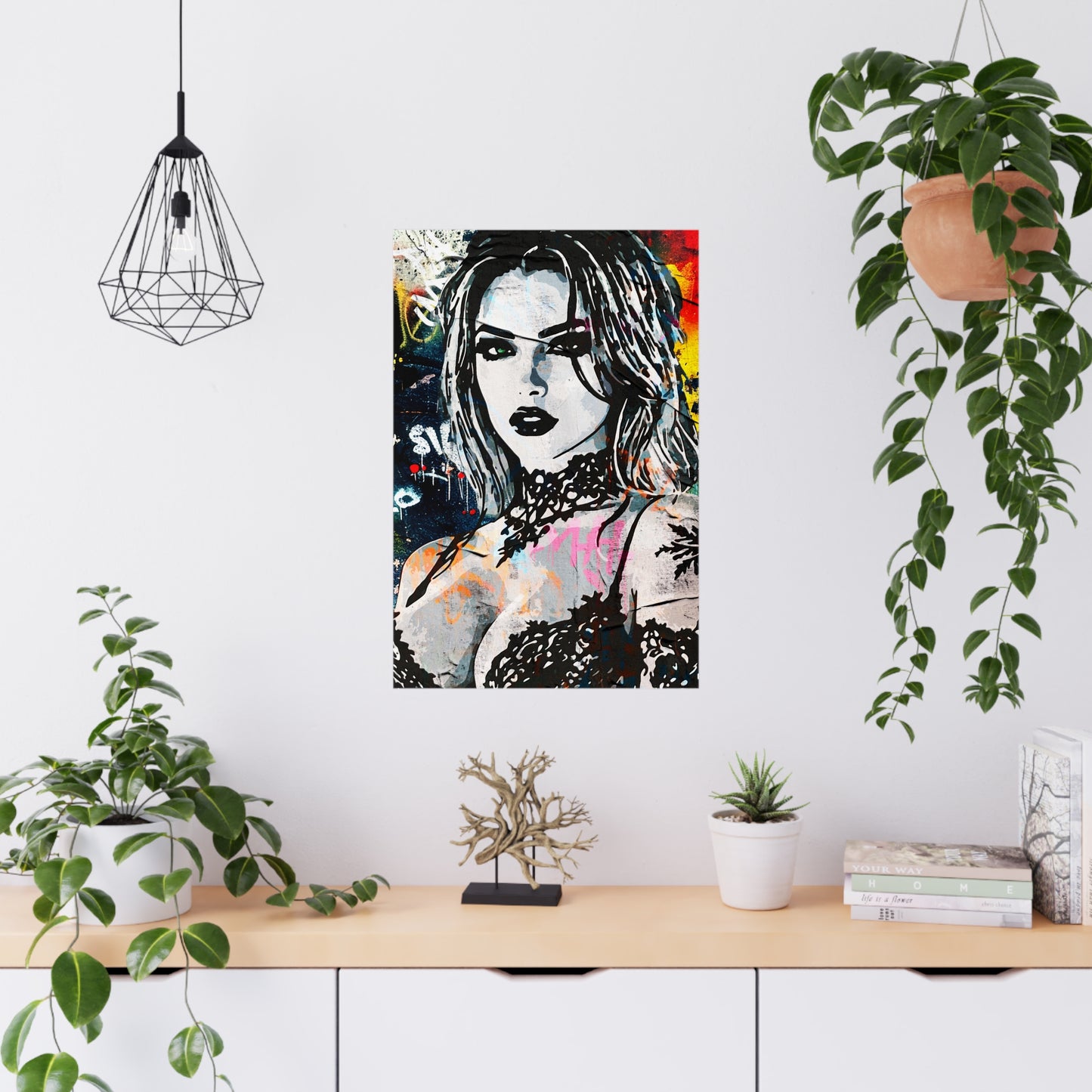 Urban Empress: Ignite Bold Confidence with Vibrant Street Art Elegance - Vibrant Matte Wall Art Posters, Urban Decor, Contemporary Home Design, Unique Gift for Art Lovers, Modern Wall Decor