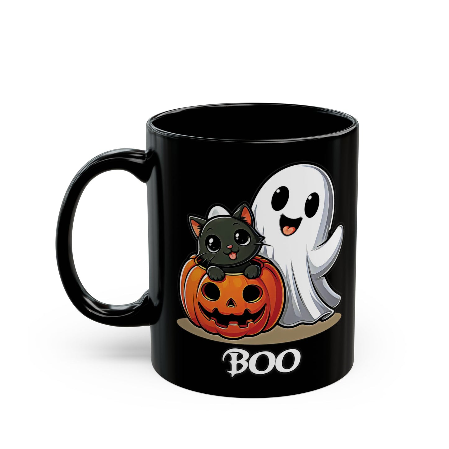 Spooky Smiles & Cozy Vibes – Halloween Boo Pumpkin Ghost Cat Edition - Halloween Themed Black Mug with Cute Ghost and Cat Design, Perfect for Spooky Season, Fall Parties, Trick or Treat Mugs, Halloween [...]