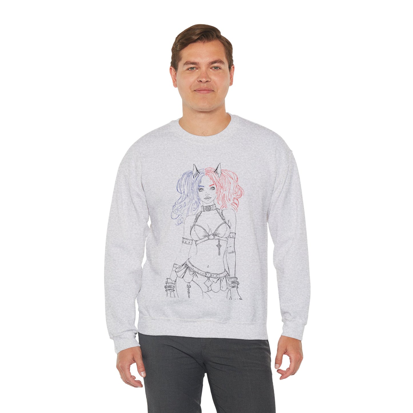 Harajuku Style Graphic Sweatshirt, Trendy Unisex Crewneck, Streetwear Fashion, Cozy Gift for Her, Girls Night Out