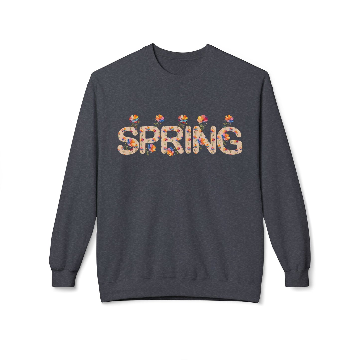 Spring Floral Crewneck Sweatshirt - Unisex Midweight Fleece