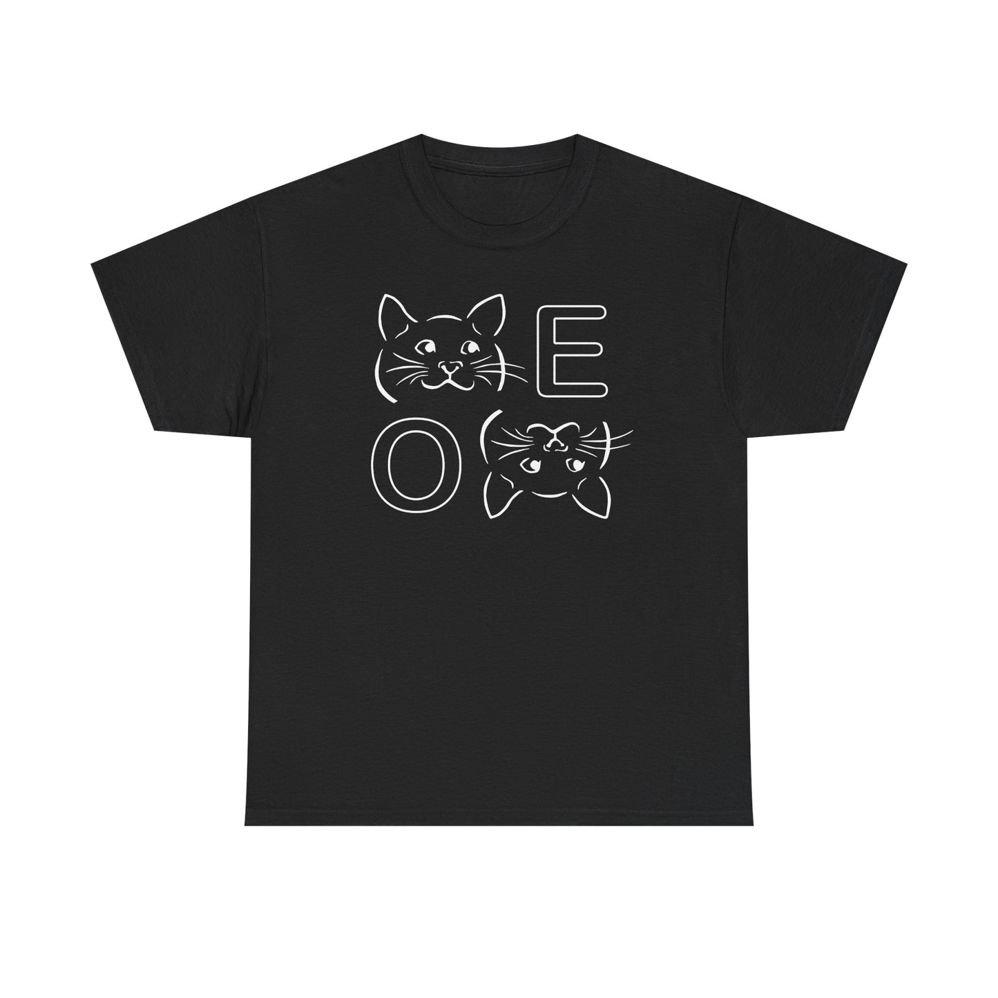 " MEOW" Cute Cat Faces Unisex Heavy Cotton Tee - Perfect for Cat Lovers