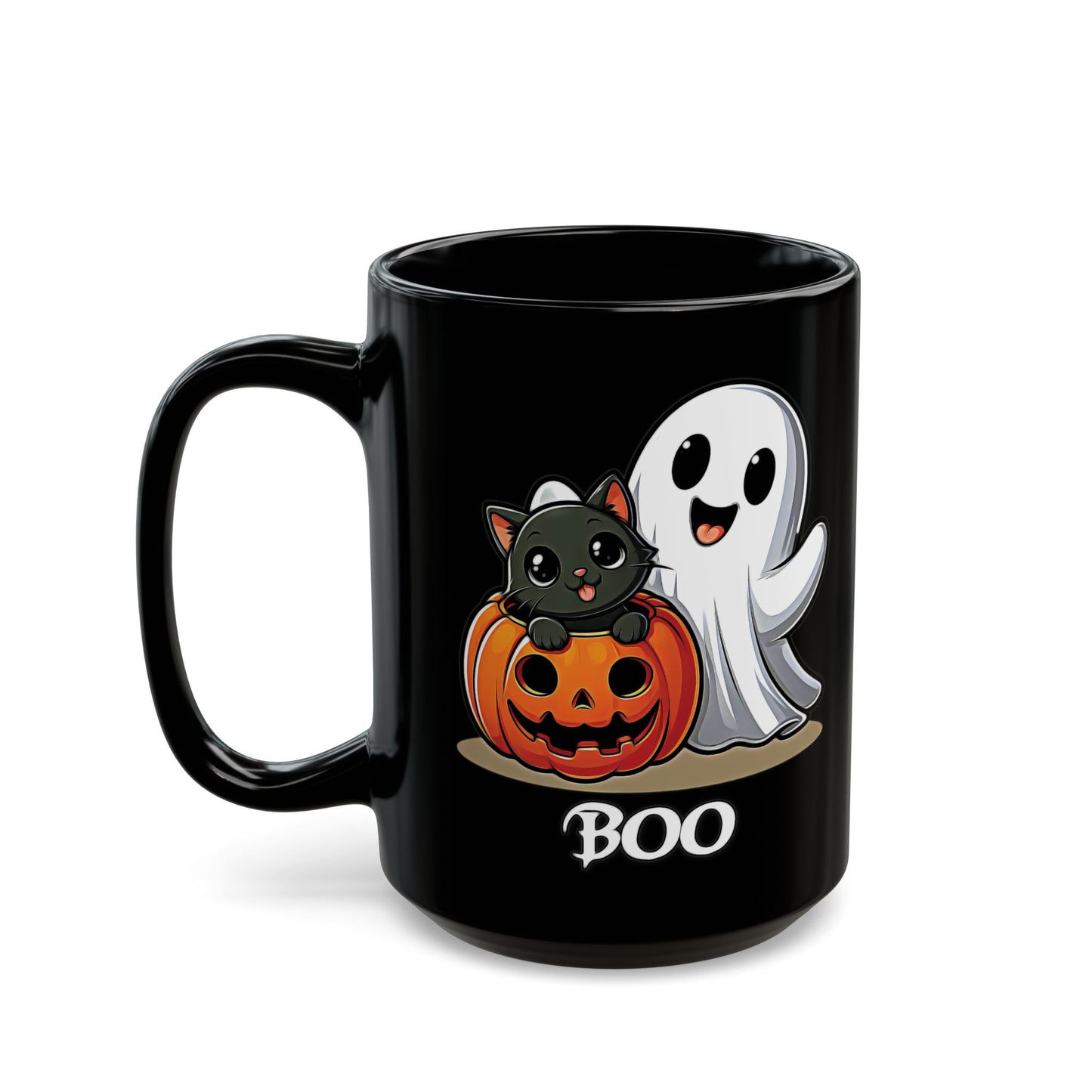 Spooky Smiles & Cozy Vibes – Halloween Boo Pumpkin Ghost Cat Edition - Halloween Themed Black Mug with Cute Ghost and Cat Design, Perfect for Spooky Season, Fall Parties, Trick or Treat Mugs, Halloween [...]