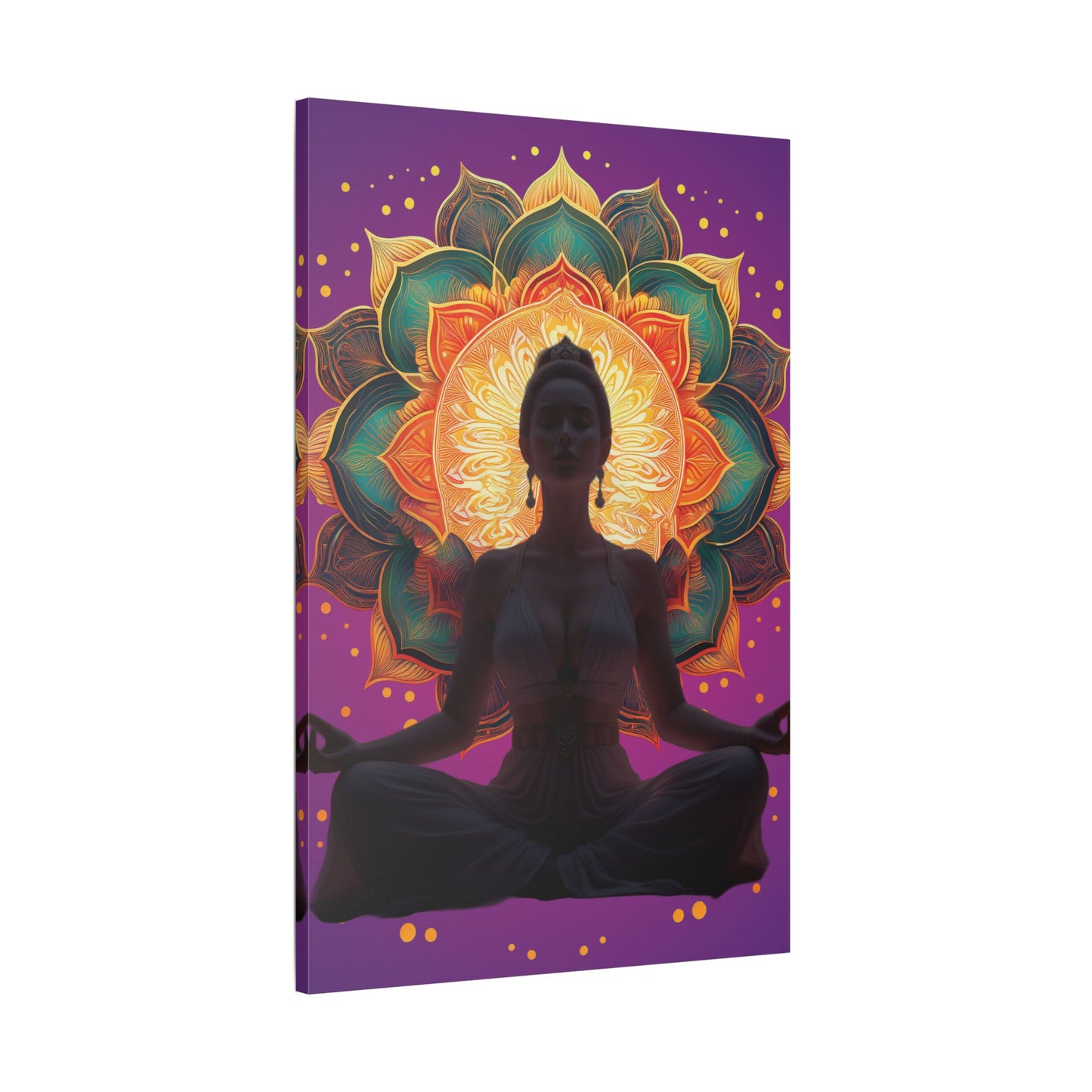 Meditation Canvas Art Print, Spiritual Wall Decor, Yoga Decor, Mindfulness Gift, Bohemian Art, Lotus Flower Canvas