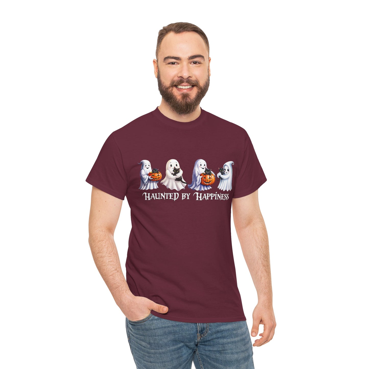👻 Haunted by Happiness: Ghosts of Joy and Candy - Halloween Ghosts Unisex Heavy Cotton Tee, Spooky Shirt, Fall Fashion, Halloween Costume, Cat Lovers Gift, Trick or Treat T-shirt, Cute [...]