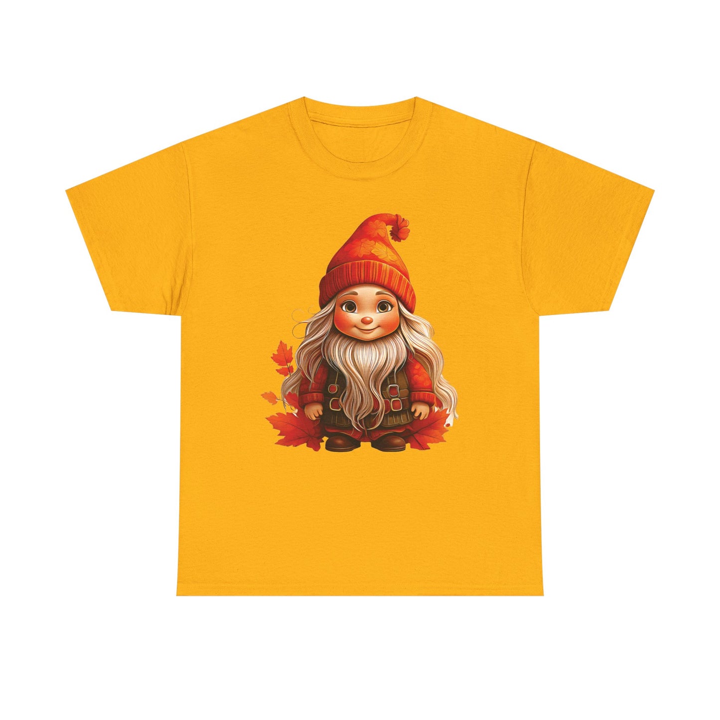Autumn Gnome Magic – Cozy Whimsy in Every Leaf - Autumn-Themed Gnome Tee, Cozy Fall Shirt, Seasonal Apparel for Halloween, Thanksgiving, and Everyday Wear