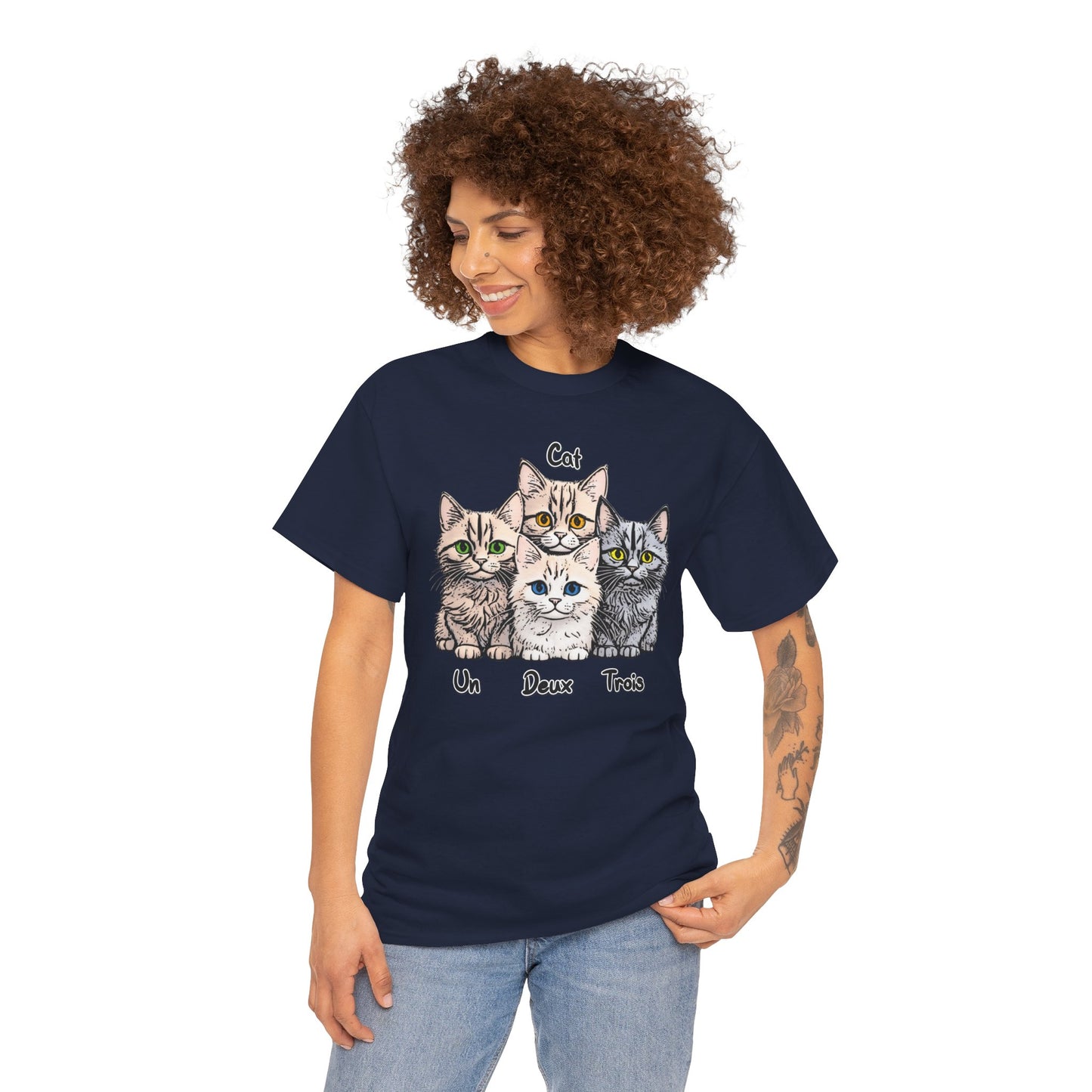 Un, Deux, Trois, Cat: Purrfect Counting Cuteness - Adorable Cat Trio Unisex Heavy Cotton Tee, Cute Cat Shirt, Animal Lover Gift, Pet Lover Apparel, Fun Gift for Cat Owners, Comfy [...]