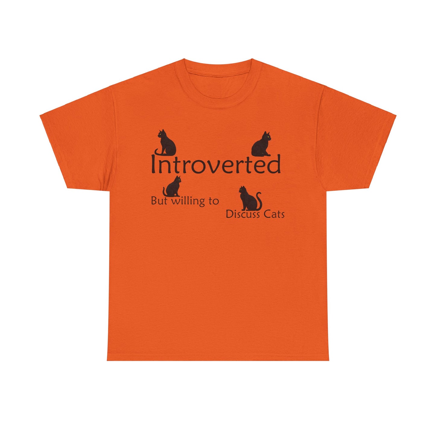 Cat Lovers Tee - Unisex Cotton "Introverted, but willing to discuss cats"