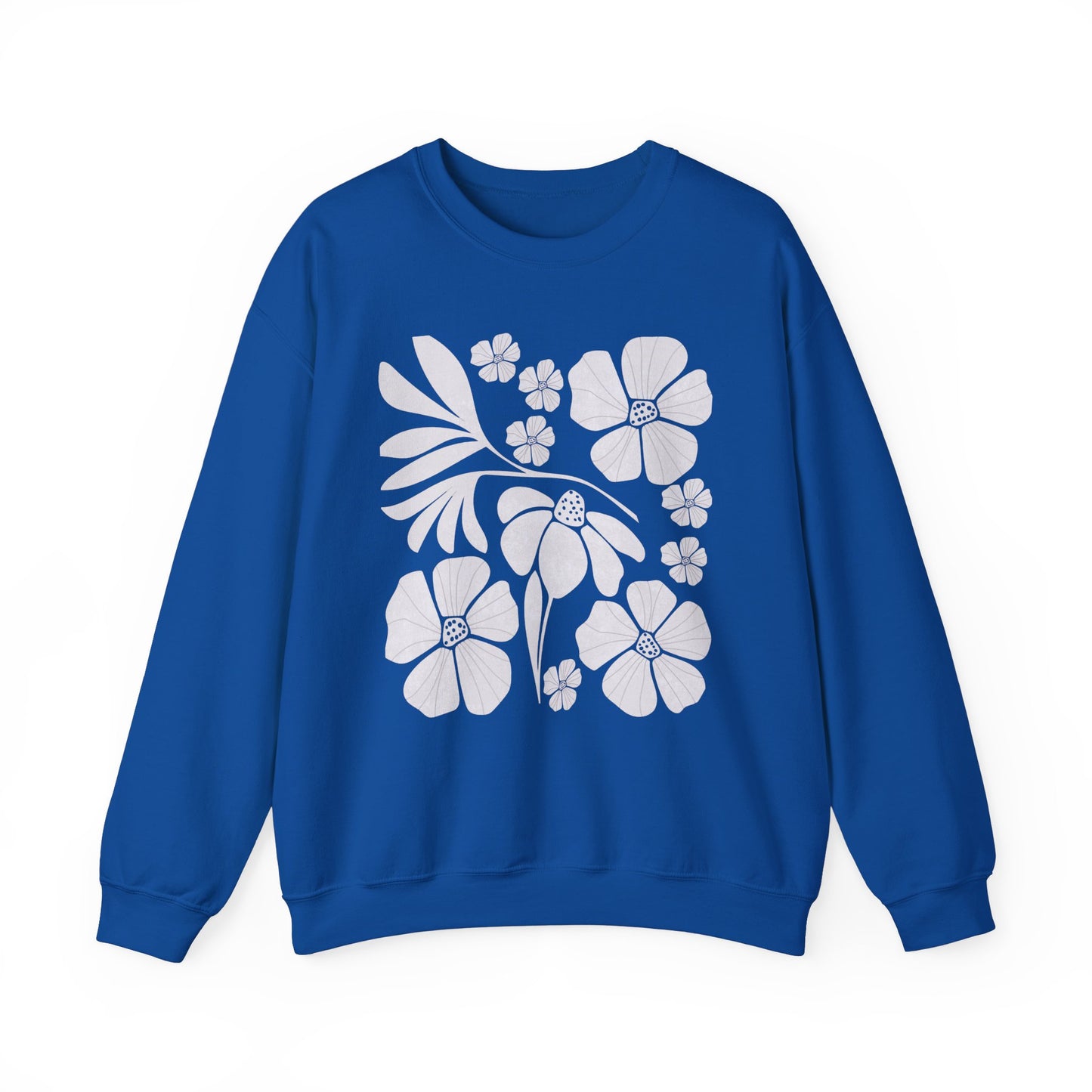 Floral Boho style Minimalist Unisex Crewneck Sweatshirt - Cozy Comfort for All Occasions