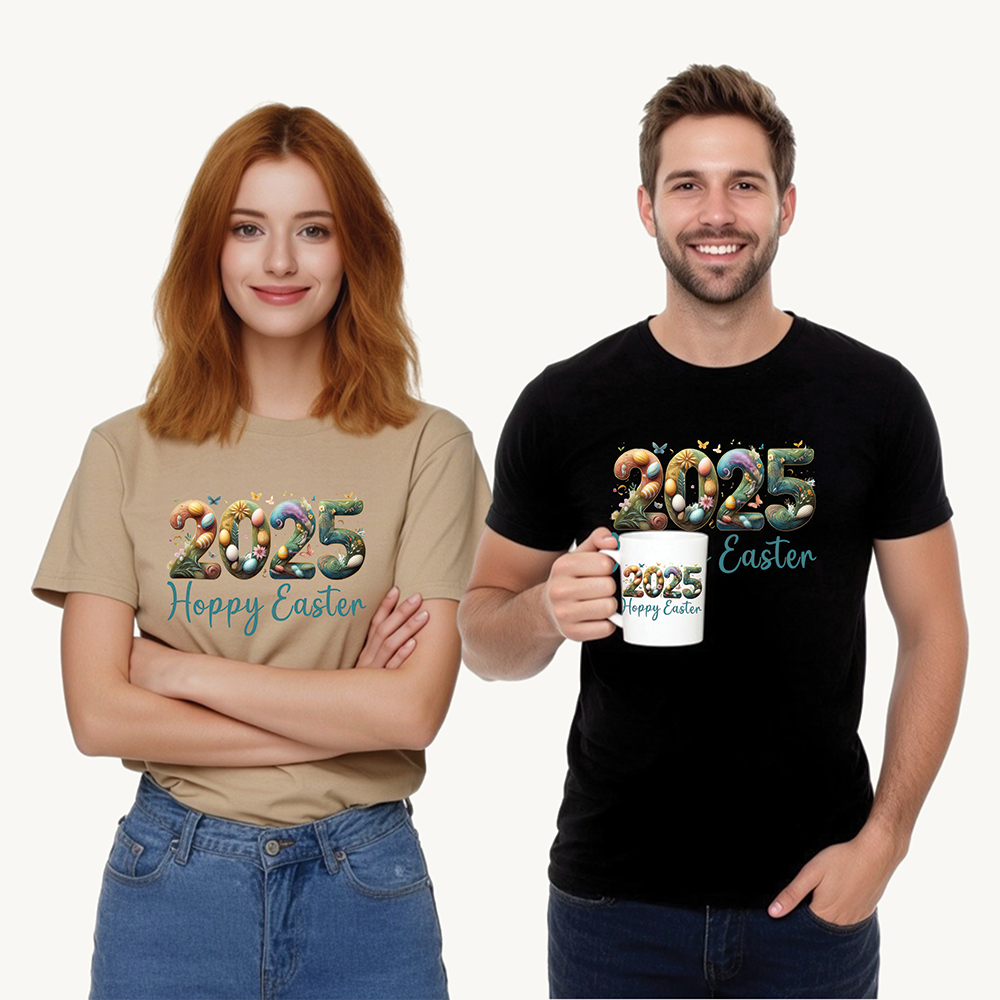 Easter 2025 Unisex Tee - Hoppy Easter Design