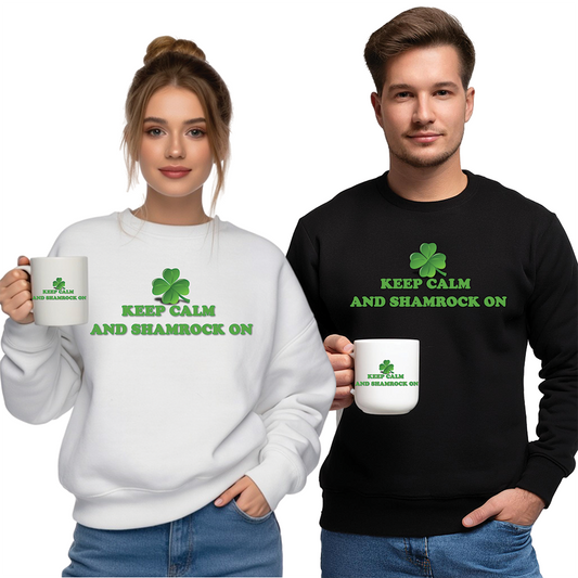 St. Patrick's Day Sweatshirt - Keep Calm and Shamrock On
